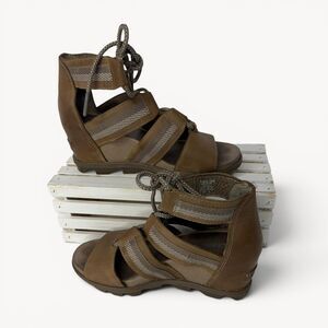 Sorel NL3272-240 Women's Gladiator Wedge Sandals Size 7.5